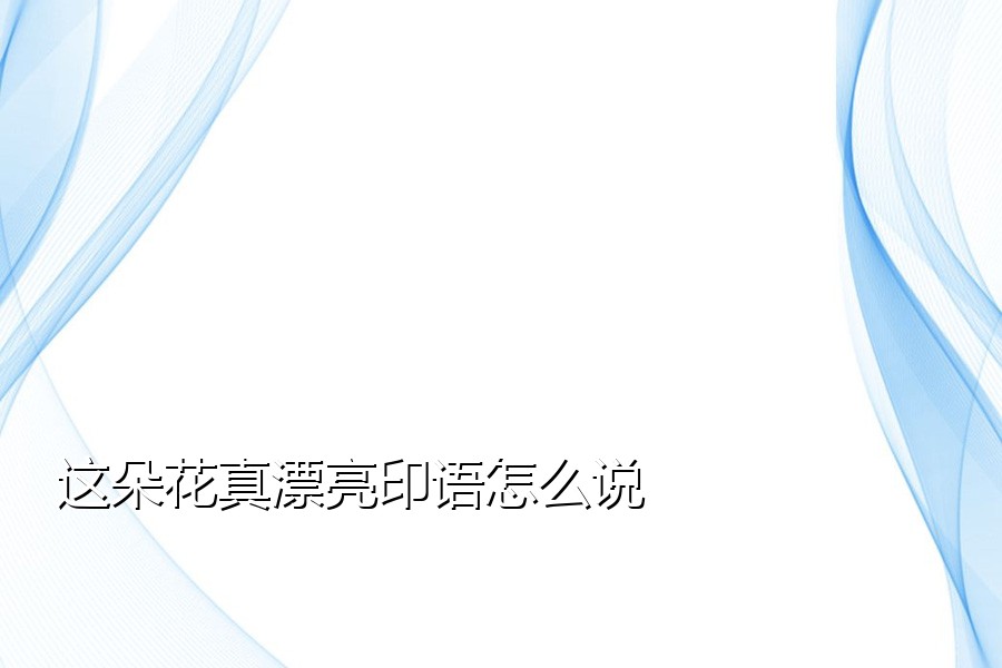 这朵花真漂亮印语怎么说