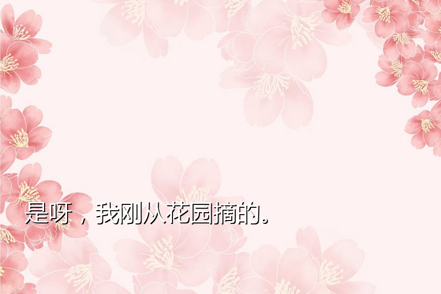 是呀，我刚从花园摘的。