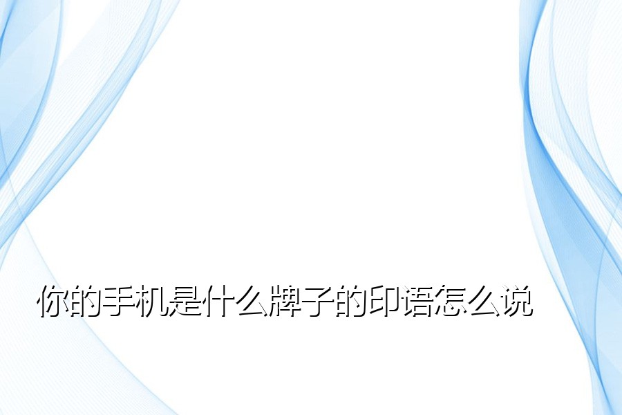 你的手机是什么牌子的印语怎么说